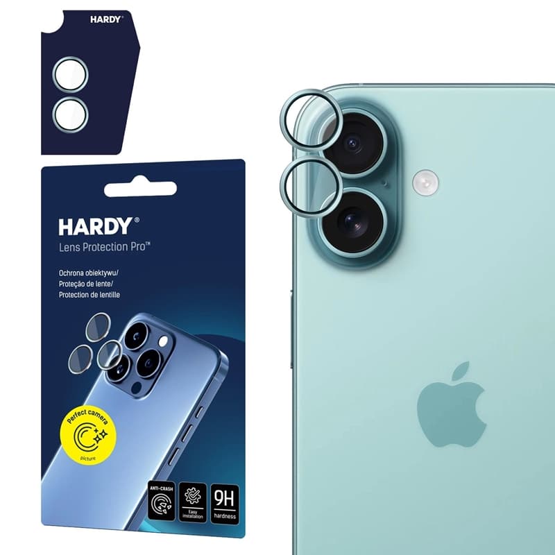 3mk HARDY Lens Protection Pro - Camera Lens Glass for iPhone 17 (Light Green)