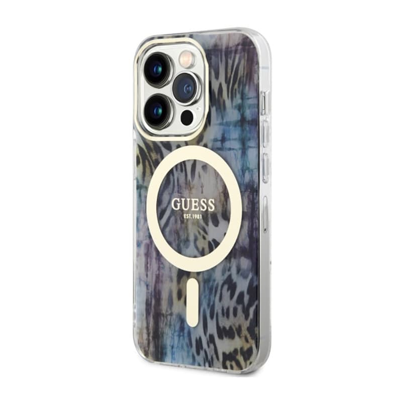 Guess Leopard MagSafe - Case for iPhone 14 Pro (Blue) 2