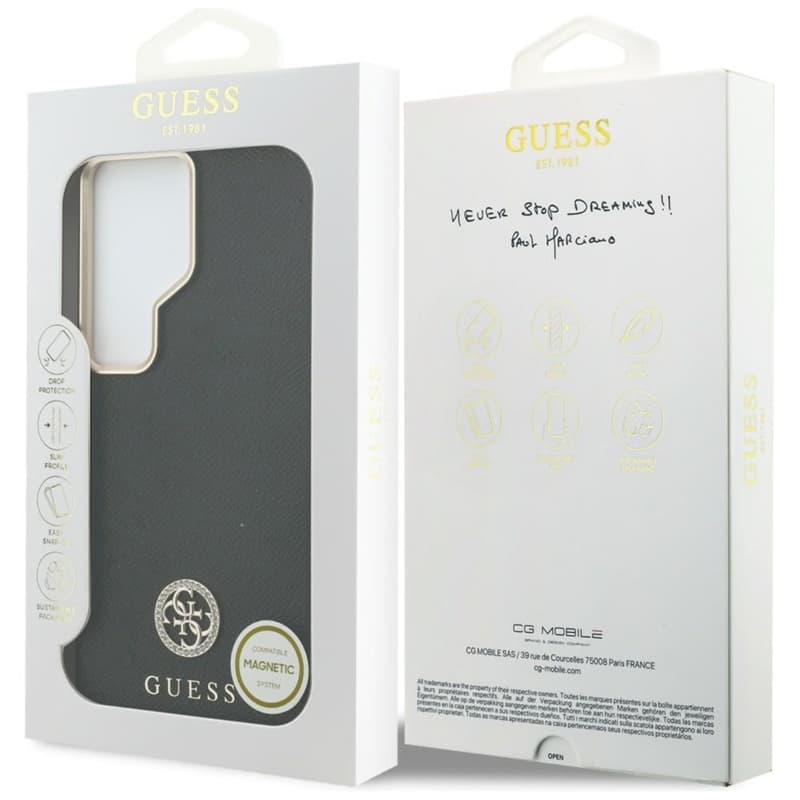 Guess Rhinestone Round Logo MagSafe - Samsung Galaxy S26 Ultra Case (Black) 8