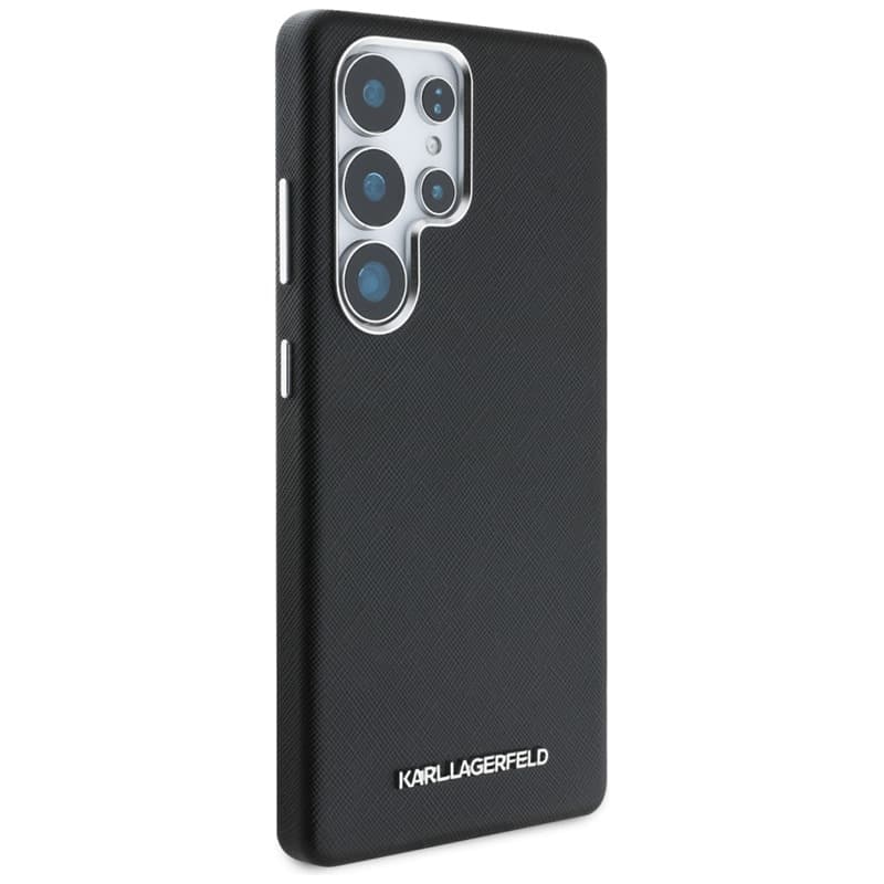 Karl Lagerfeld Saffiano Full Wrapped Elongated Metal Logo MagSafe - Case for Samsung Galaxy S25 Ultra (black) 4