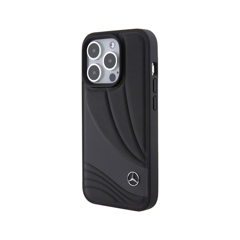 Mercedes Leather Wave Pattern - Case for iPhone 15 Pro (Black) 2