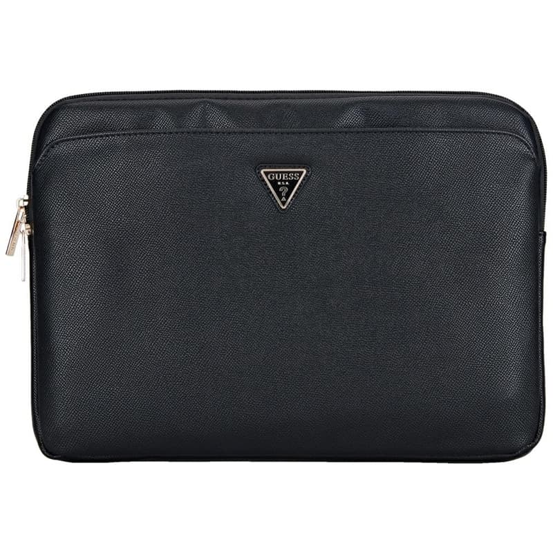 Guess Grained Zipper Pocket Triangle Logo Sleeve - Laptop Sleeve 14" (black)