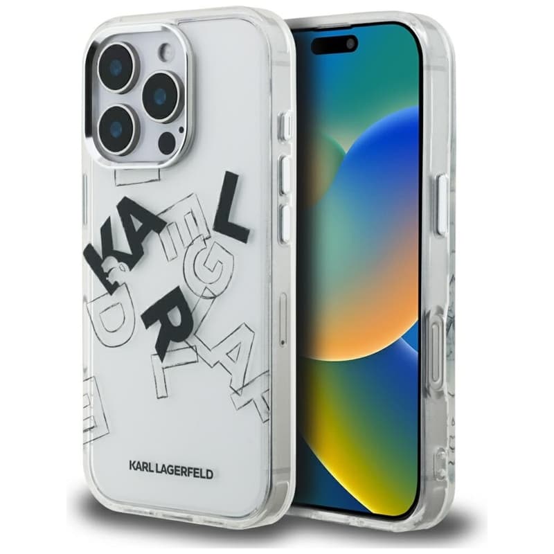 Karl Lagerfeld IML Sketched Graphic - Case for iPhone 16 Pro Max (transparent)