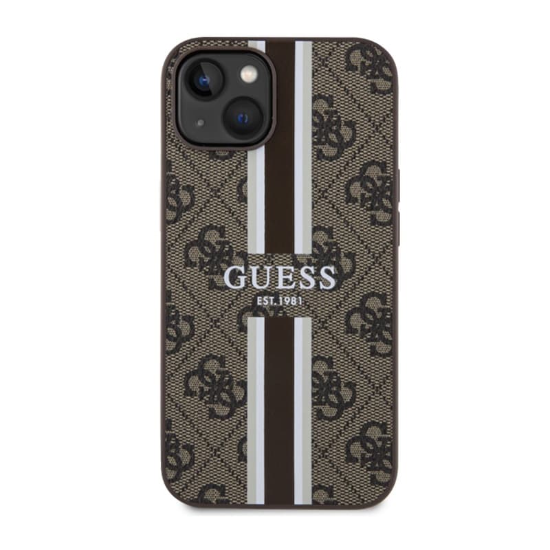 Guess 4G Printed Stripes MagSafe - Case for iPhone 14 Plus (Brown) 3