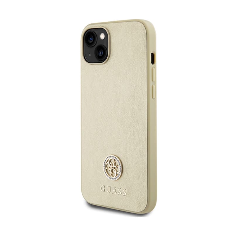 Guess 4G Strass Metal Logo - Case for iPhone 15 (Gold) 2