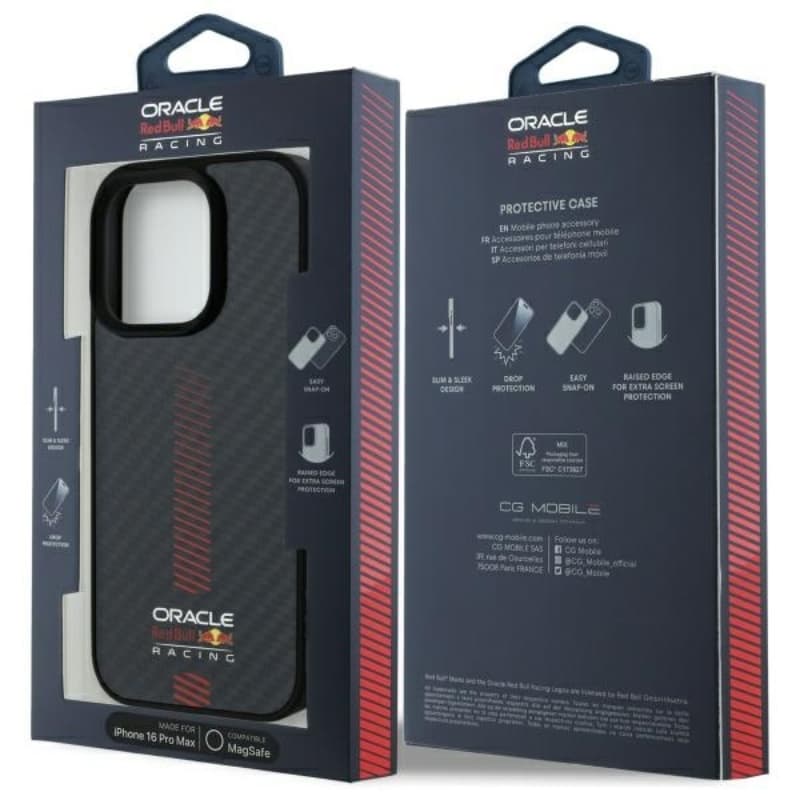 Red Bull Carbon Fiber Power Bar MagSafe - iPhone 16 Pro Max Case (Black) 8