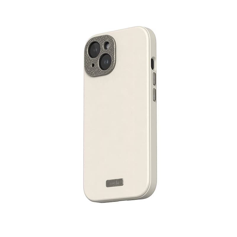 Moshi Napa MagSafe - Leather case for iPhone 15 (Eggnog White) 2