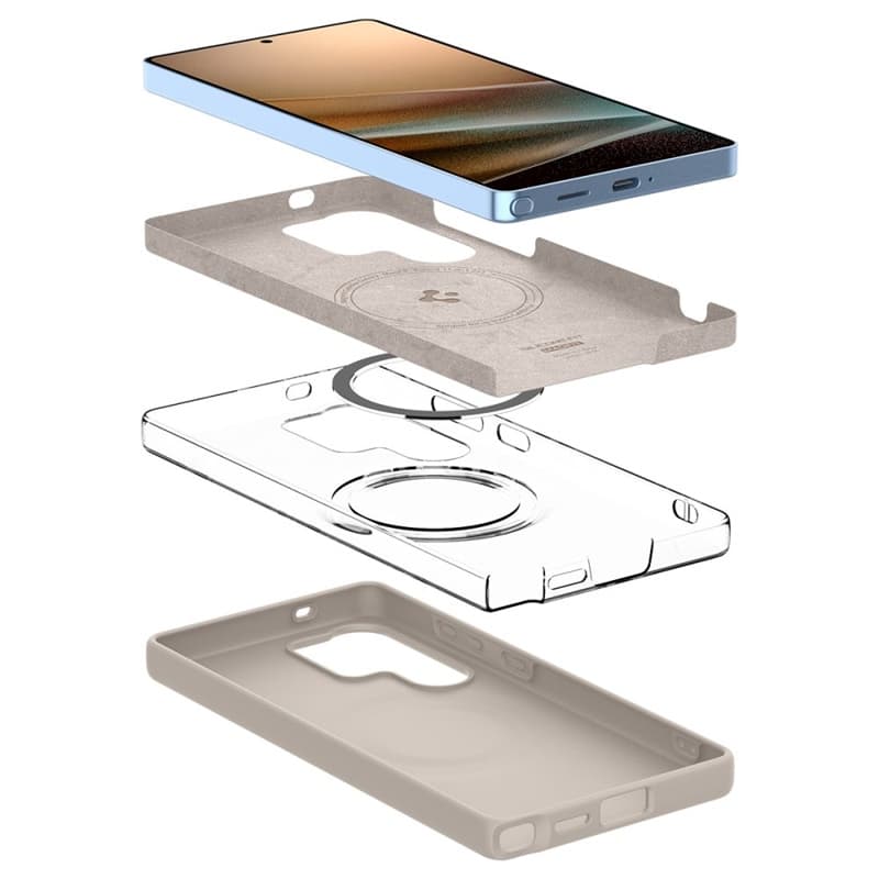 Spigen Silicone Fit Mag MagSafe - Case for Samsung Galaxy S25 Ultra (Natural Titanium) 7