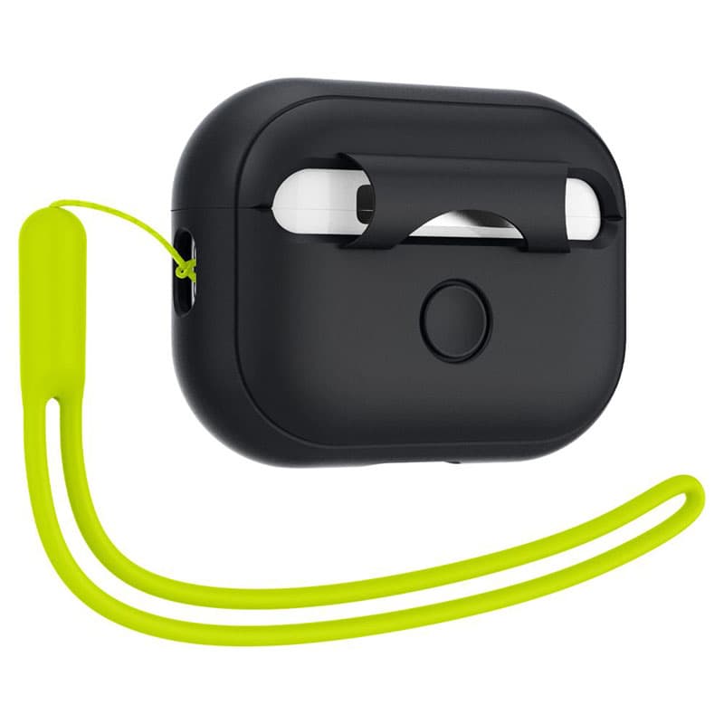Spigen Silicone Fit Strap - Case for Apple AIrPods Pro 1 / 2 (Black / Green) 4