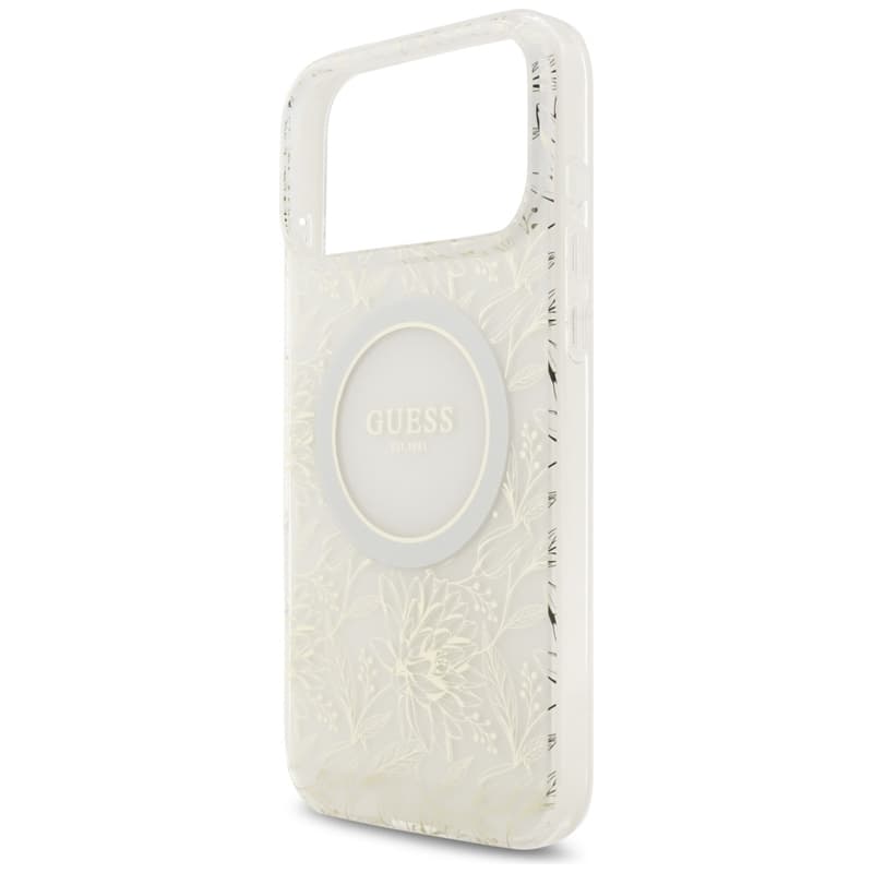 Guess IML Flowers Electro Pearl Strap MagSafe - Case iPhone 17 Pro Max (white) 6