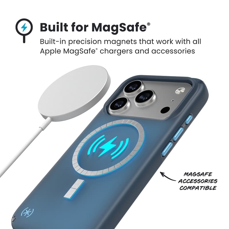 Speck Presidio Lux MagSafe - Case iPhone 17 Pro (Deep Sea Fade / Black / Spell Blue) 4