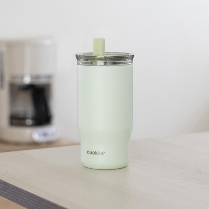 Quokka Mist - 720 ml Stainless Steel Thermal Mug with Straw (Pastel Green) 3