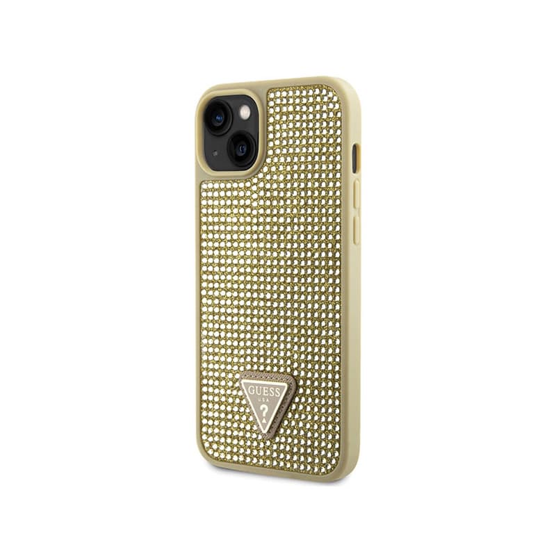Guess Rhinestone Triangle - Case for iPhone 14 (Gold) 2
