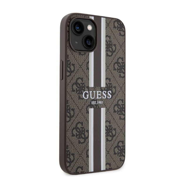 Guess 4G Printed Stripes MagSafe - Case for iPhone 14 Plus (Brown) 4