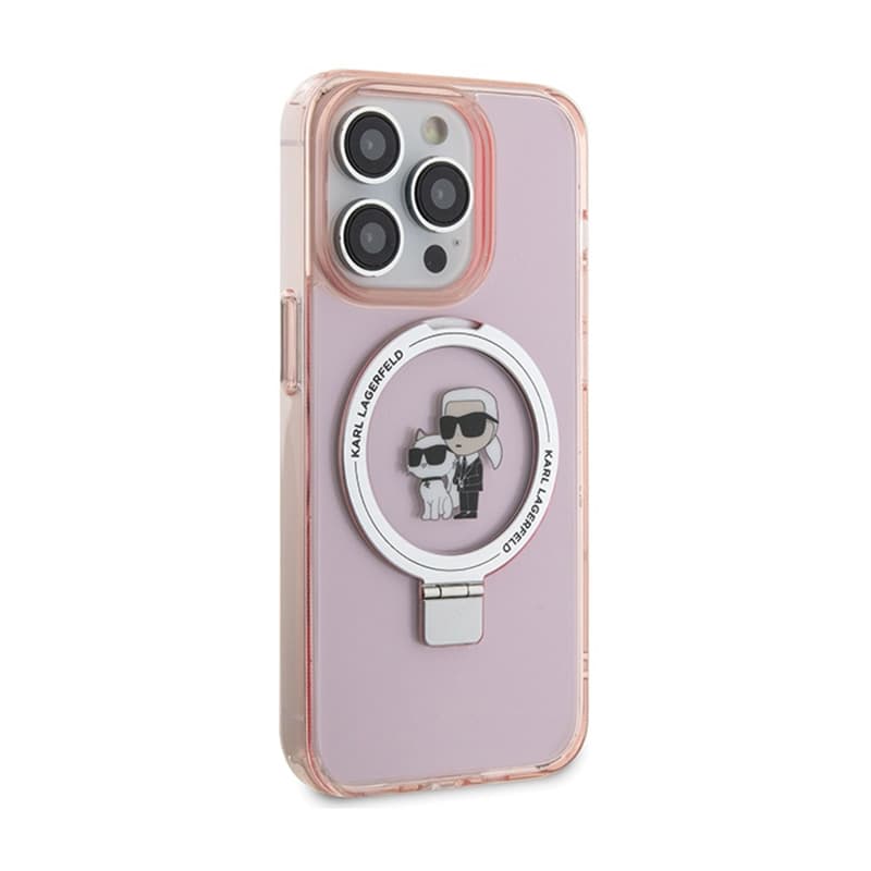 Karl Lagerfeld Ring Stand Karl & Choupette MagSafe - iPhone 15 Pro Max Case (pink) 4