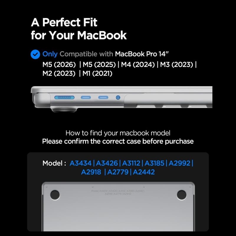 Spigen AirSkin - MacBook Pro 14" Case (M5/M4/M3/M2/M1/2026-2021) (Frost Clear) 7
