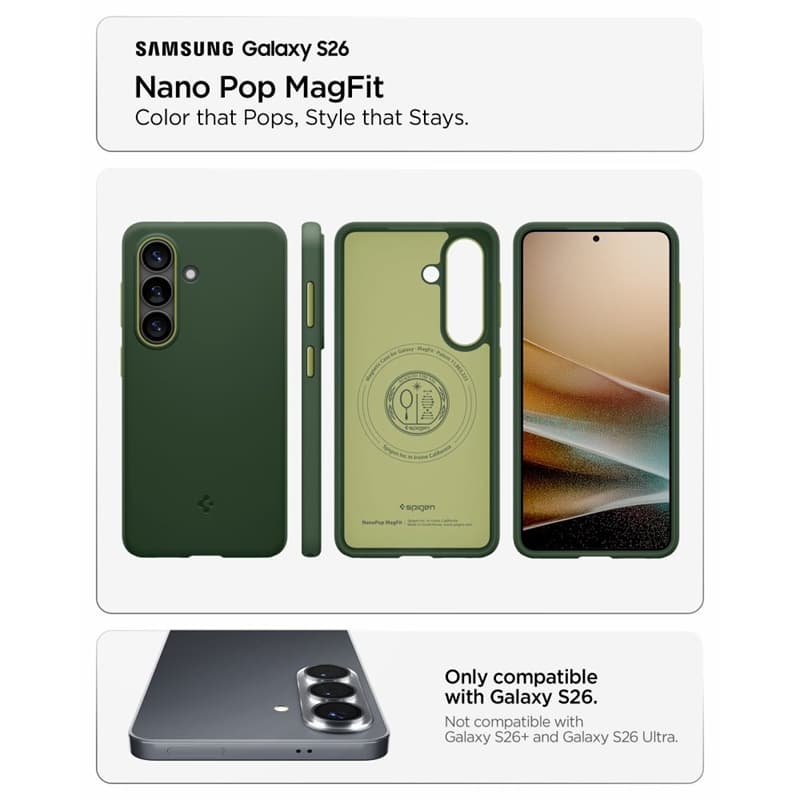Spigen Nano Pop Mag MagSafe - Case for Samsung Galaxy S26 (Avo Green) 8