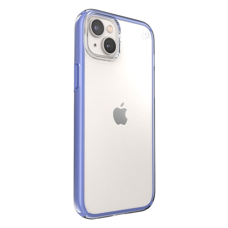 Speck Presidio Perfect-Clear with Impact Geometry - iPhone 15 Plus / 14 Plus Case with MICROBAN Coating (Clear / Grounded Purple) 3