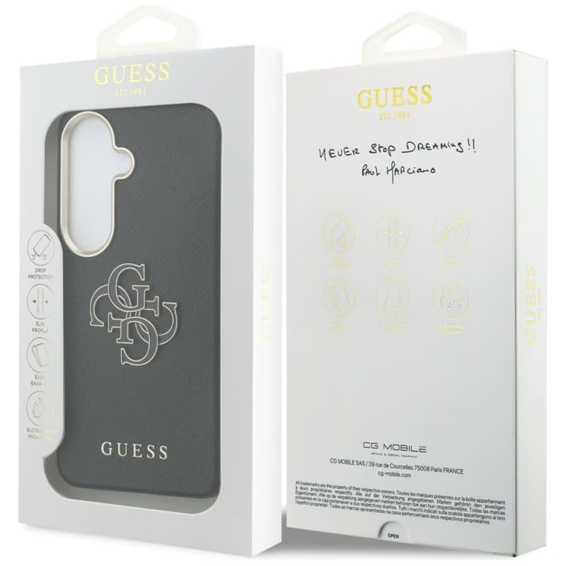 Guess Grained Big 4G Metal Logo - Samsung Galaxy S26 Case (Black) 8