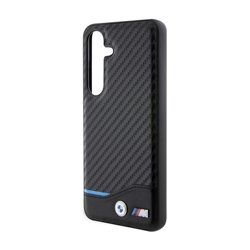 BMW Leather Carbon Blue Line - Case for Samsung Galaxy S24 (black) 6