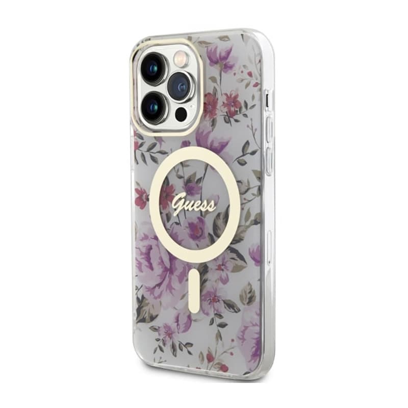 Guess Flower MagSafe - Case for iPhone 14 Pro Max (Transparent) 2