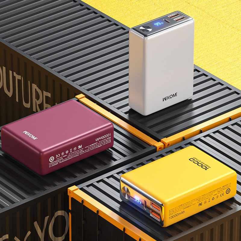 WEKOME WP-27 Tint Series - Power bank 10000 mAh Super Fast Charging USB-C PD 20W + 2x USB-A QC3.0 22.5W (White) 4