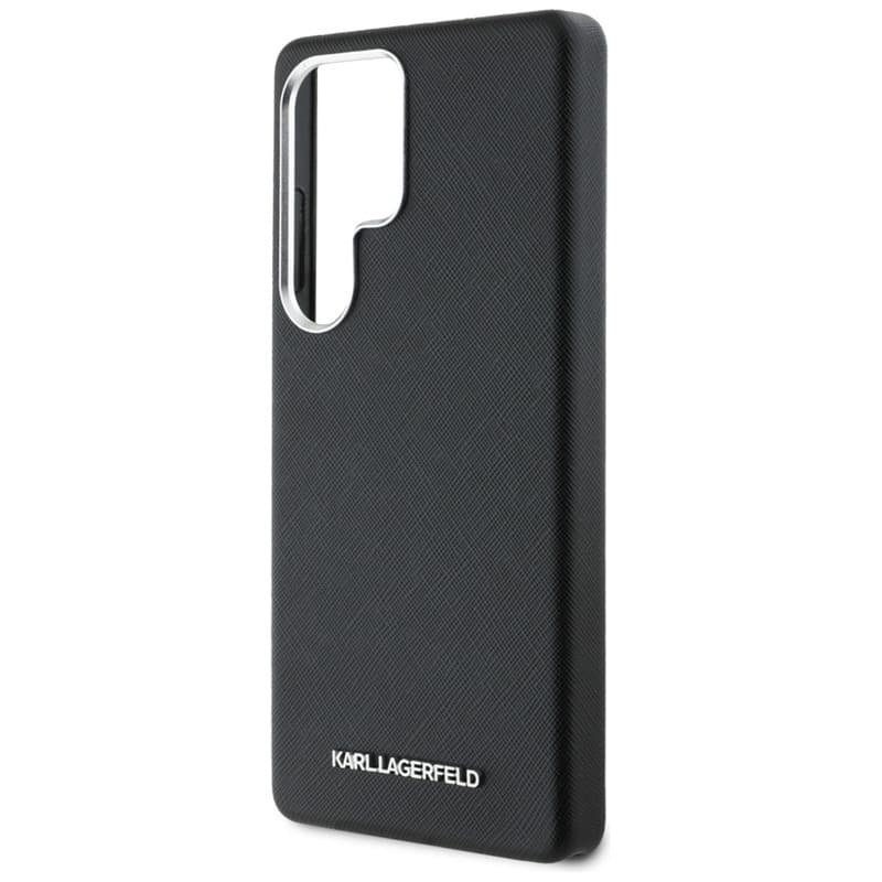 Karl Lagerfeld Saffiano Full Wrapped Elongated Metal Logo MagSafe - Case for Samsung Galaxy S25 Ultra (black) 6