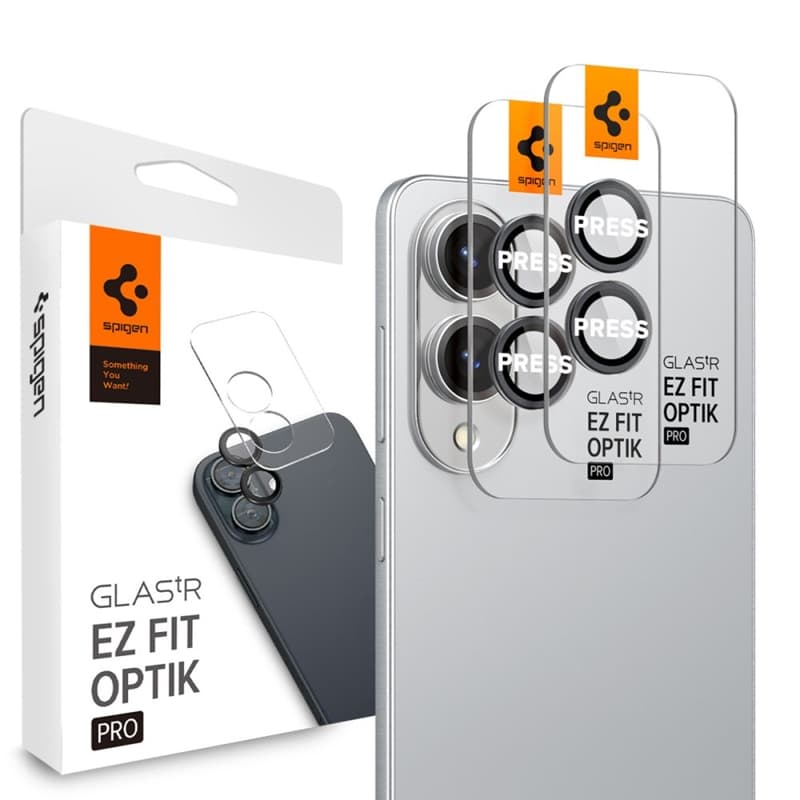 Spigen Optik Pro GLAS.TR EZ Fit Camera Protector 2-Pack - Lens Protector for Samsung Galaxy S25 Edge (2 pcs)(Black) 1