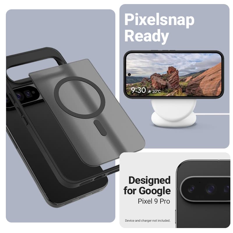 Crong Hybrid Matte Magnetic - MagSafe Case Google Pixel 9 Pro (Black) 5