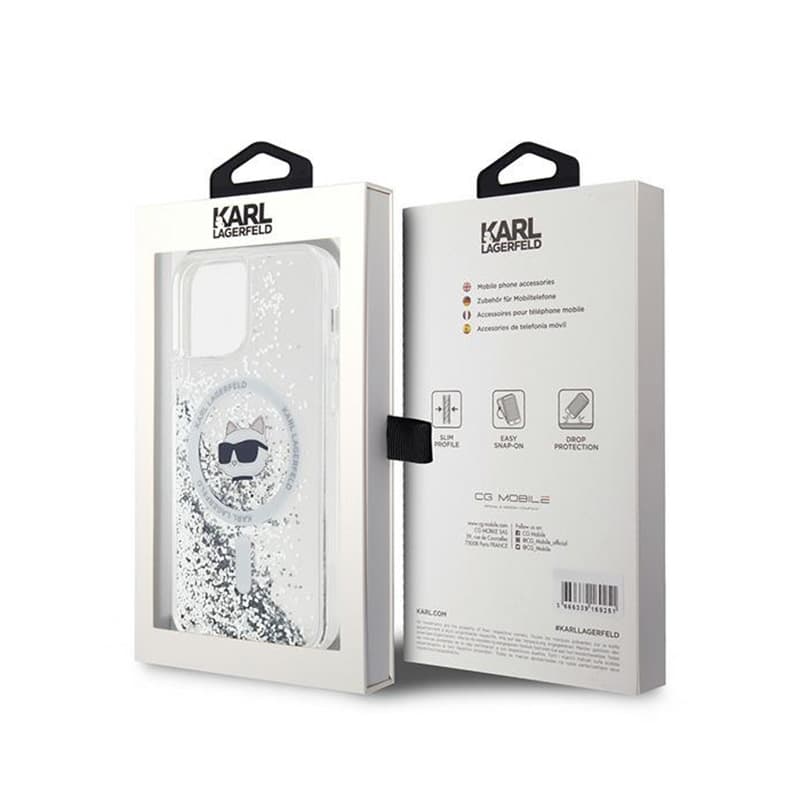 Karl Lagerfeld Liquid Glitter Choupette Head MagSafe - iPhone 12 / iPhone 12 Pro Case (Transparent) 8