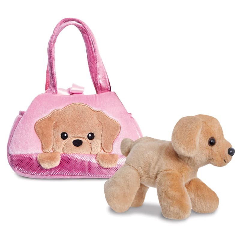 Fancy Pals – PeekaBoo Labrador Plush Toy in a Pink Bag 20 cm Eco-Friendly 3