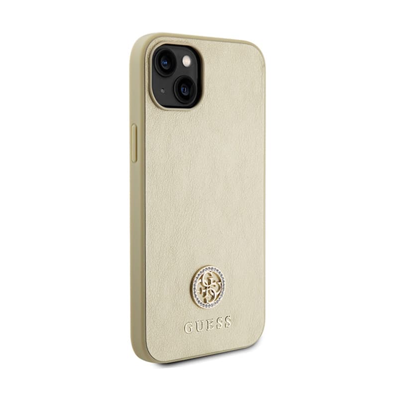 Guess 4G Strass Metal Logo - Case for iPhone 15 (Gold) 4