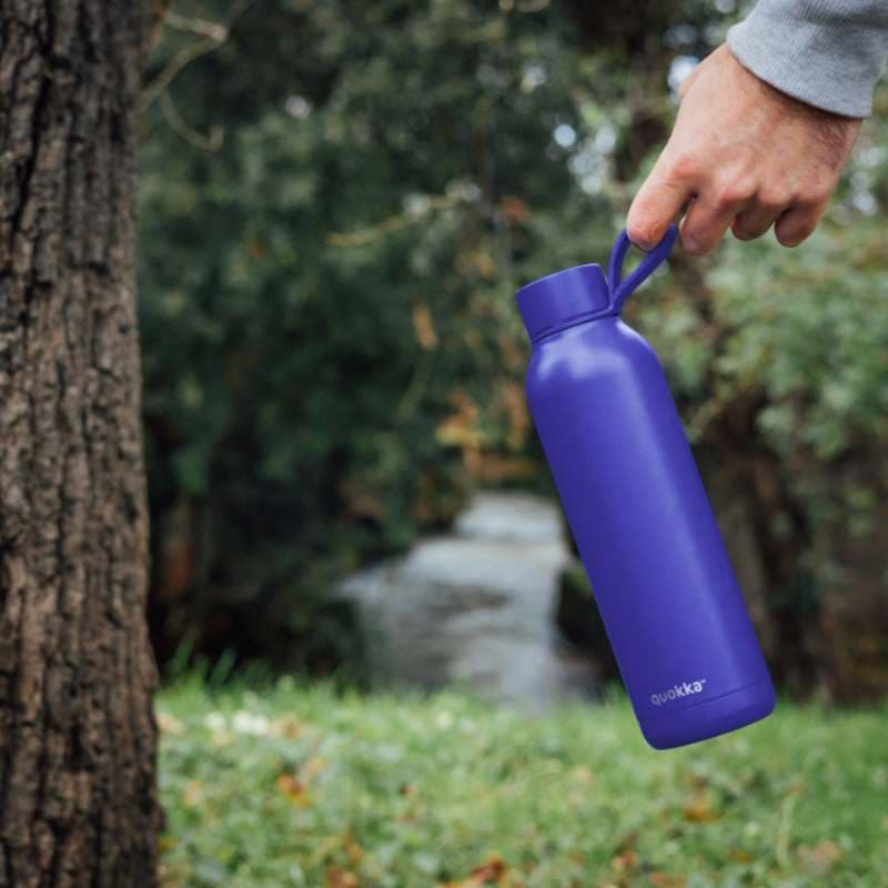 Quokka Solid With Strap - 630 ml Stainless Steel Thermos Bottle with Strap (Dusk Blue) 4