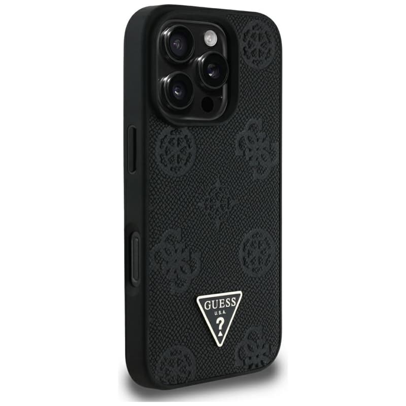 Guess Grained Hot Stamp Peony Triangle Logo MagSafe - Case for iPhone 16 Pro Max (black) 4