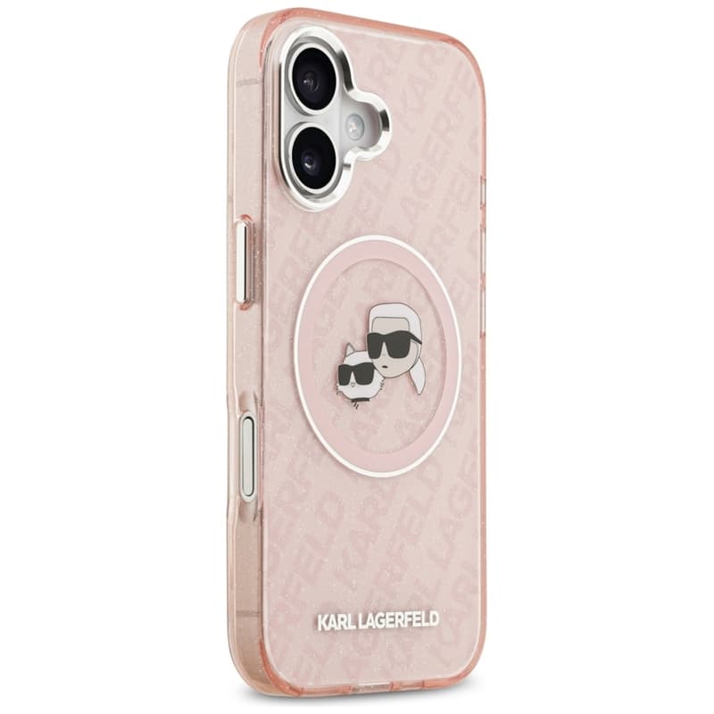 Karl Lagerfeld IML Glitter Karl & Choupette Heads Logo MagSafe - Case for iPhone 17 (pink) 4