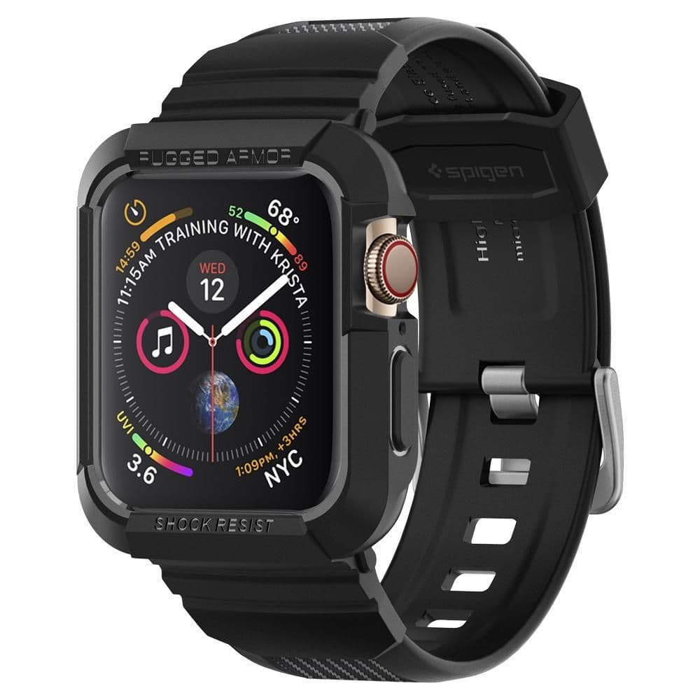 Spigen Rugged Armor Pro Case – Band with case for Apple Watch 44 / 45 mm (Black) 1