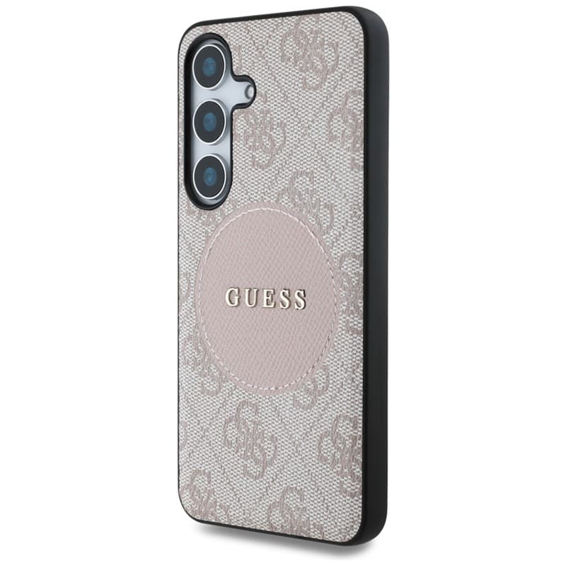 Guess 4G Round Patch Classic Logo MagSafe - Case for Samsung Galaxy S25 (pink) 2