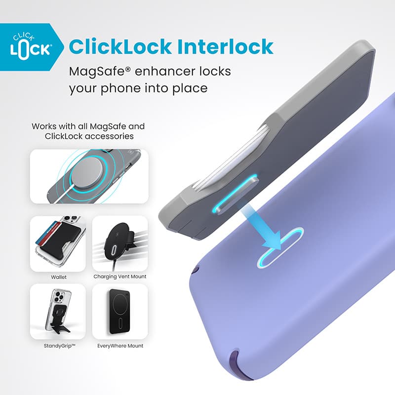 Speck Presidio2 Pro ClickLock & MagSafe - iPhone 16 Plus Case (Future Lavender / Cassis Purple / White) 2