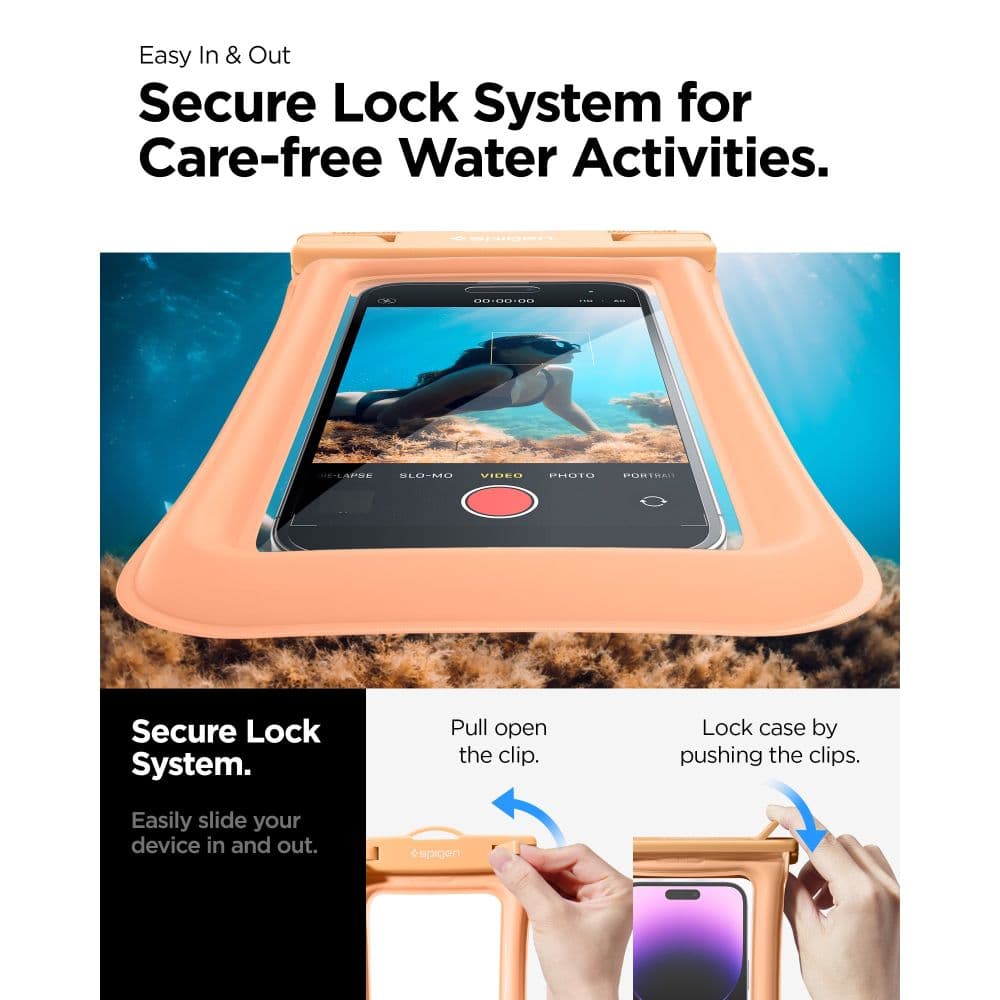 Spigen A610 Universal Waterproof Float Case - Case for smartphones up to 6.9" (Apricot) 6