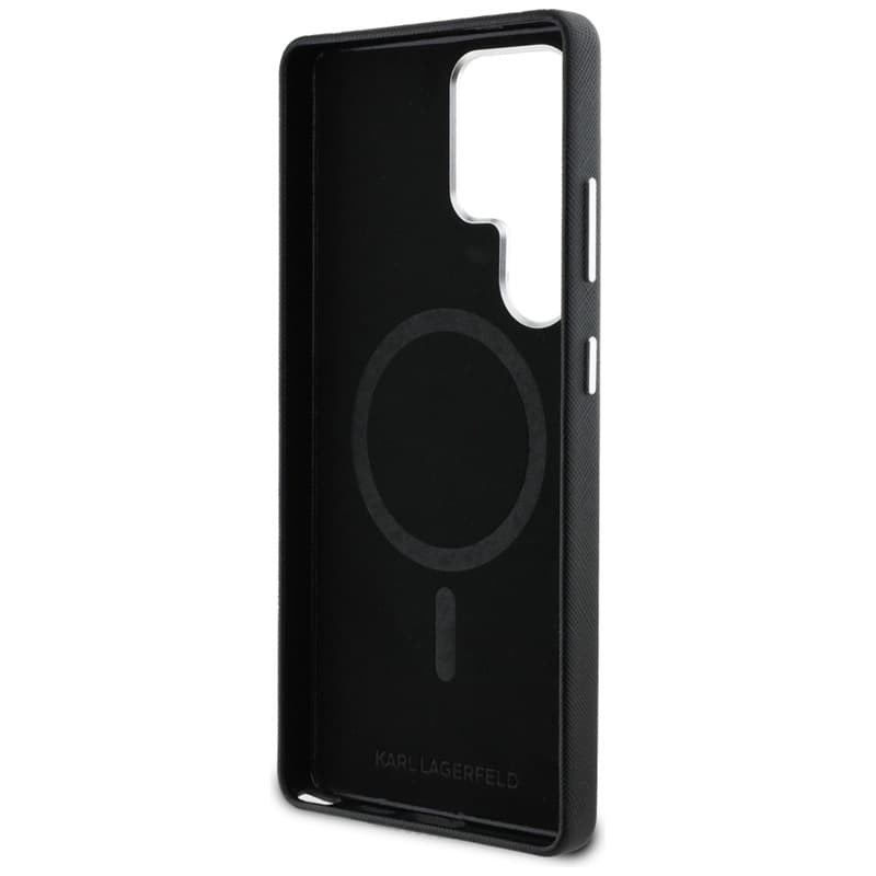 Karl Lagerfeld Saffiano Full Wrapped Elongated Metal Logo MagSafe - Case for Samsung Galaxy S25 Ultra (black) 7