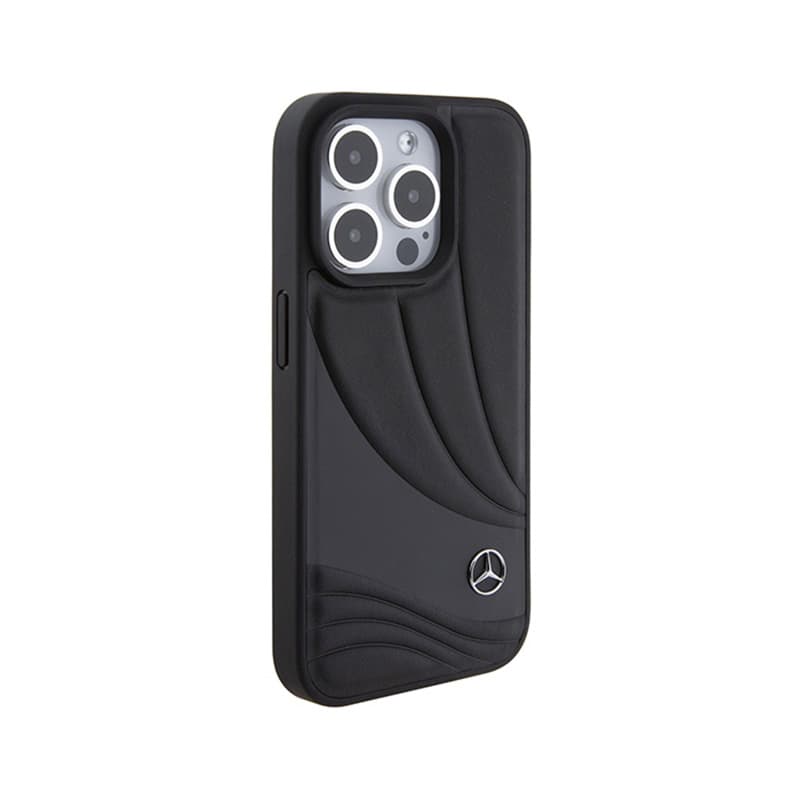 Mercedes Leather Wave Pattern - Case for iPhone 15 Pro (Black) 4