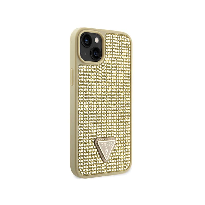 Guess Rhinestone Triangle - Case for iPhone 14 (Gold) 4