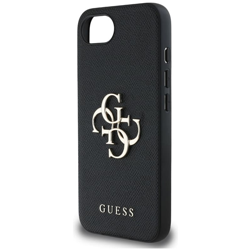 Guess Grained Big 4G Logo Small Classic Logo - Case for iPhone 16e (black) 6