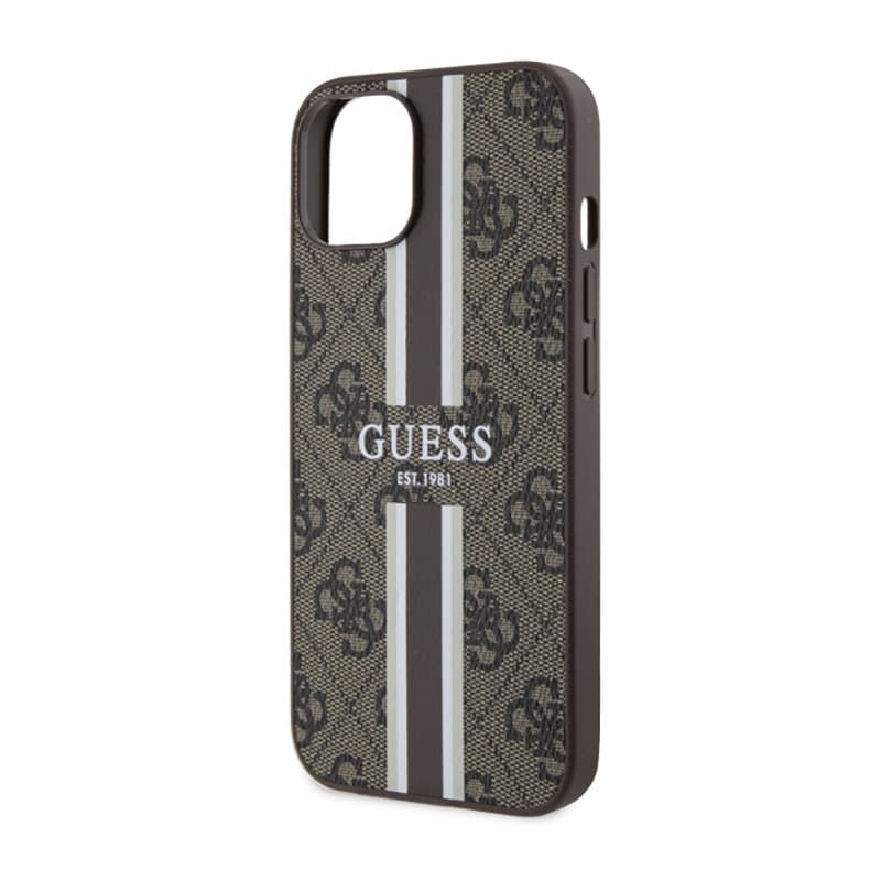 Guess 4G Printed Stripes MagSafe - Case for iPhone 14 Plus (Brown) 6