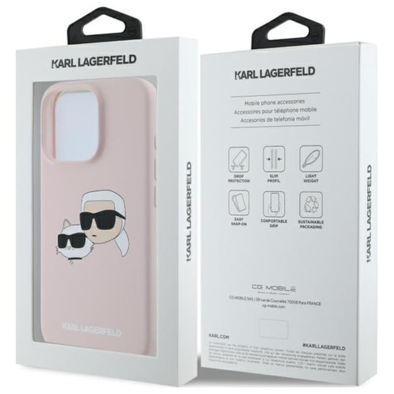 Karl Lagerfeld Silicone Double Heads Print MagSafe - Case iPhone 16 Pro (pink) 8