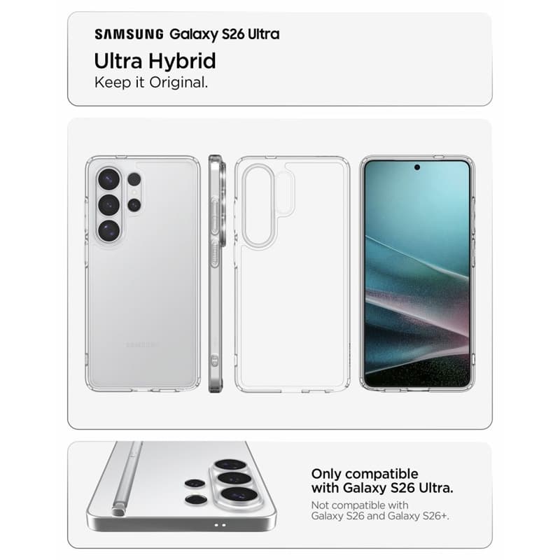 Spigen Ultra Hybrid - Case for Samsung Galaxy S26 Ultra (Crystal Clear) 6