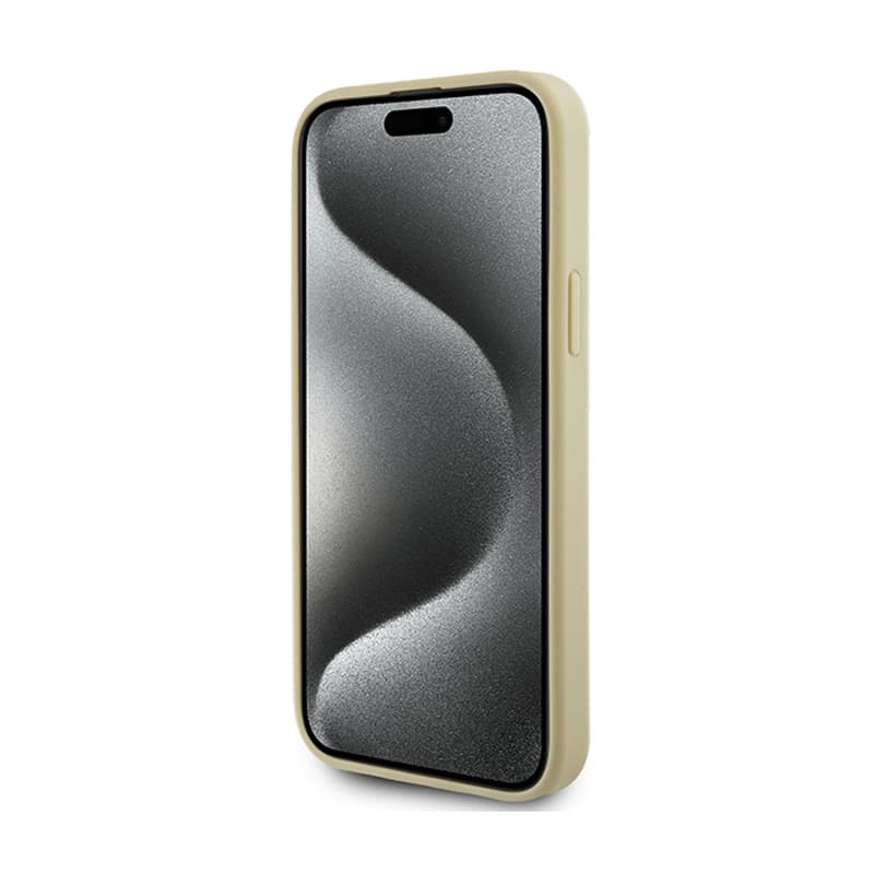 Guess 4G Strass Metal Logo - Case for iPhone 15 (Gold) 5