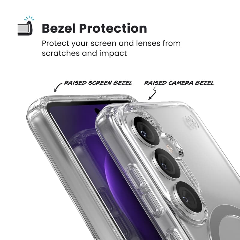 Speck Presidio Perfect-Clear Magnet - Samsung Galaxy S26 MagSafe Case (Clear/Clear/Silver) 5