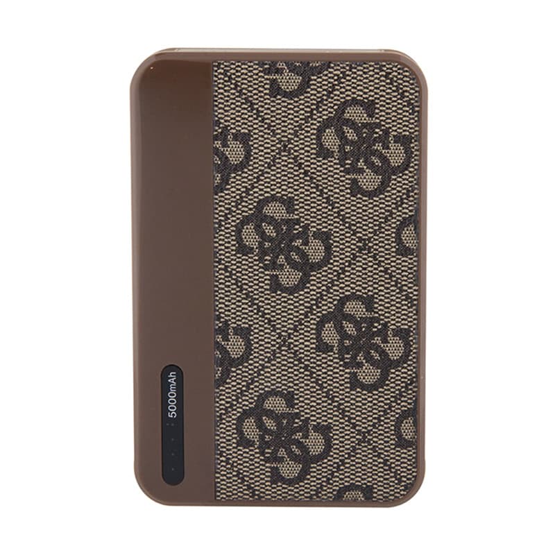 Guess 4G Leather Metal Logo - Power Bank 5000 mAh 15W (brown) 4