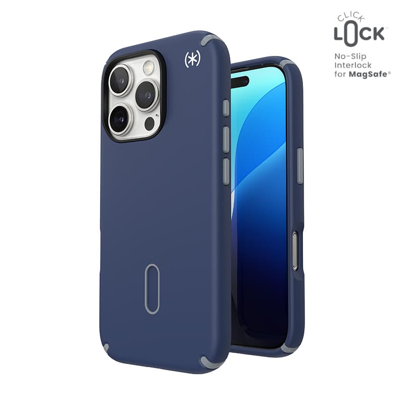 Speck Presidio2 Pro ClickLock & MagSafe - iPhone 16 Pro Case (Coastal Blue / Dust Gray / White) 1